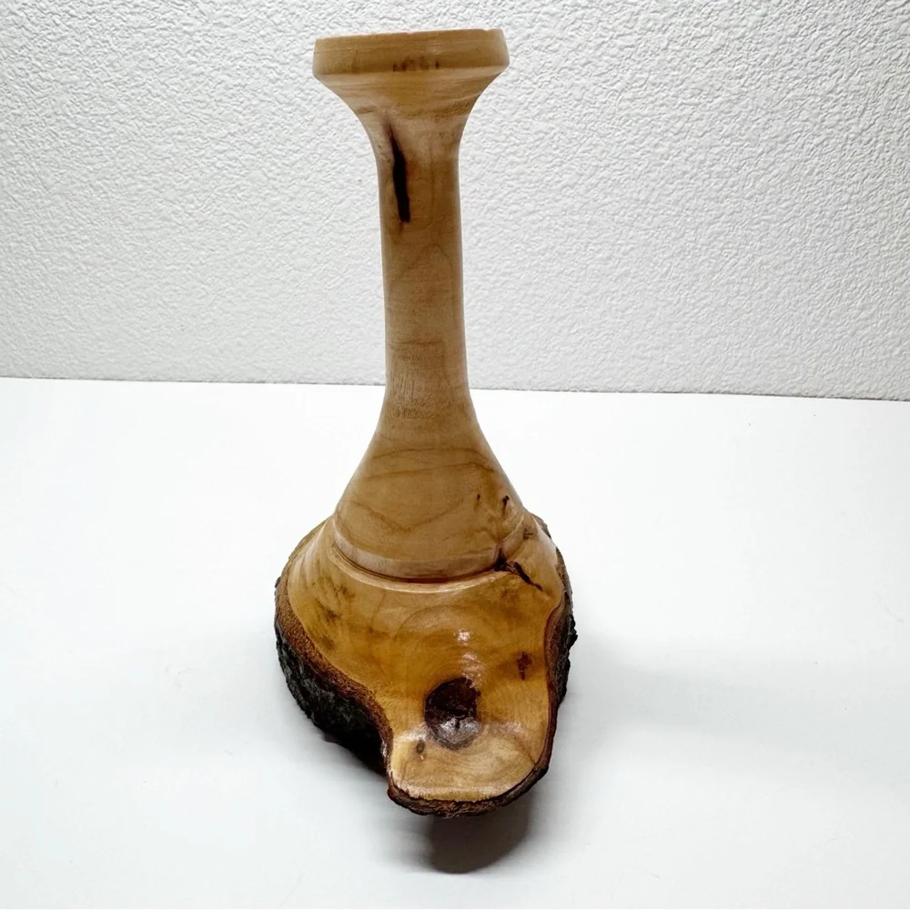 Hand Crafted Wood Spindle Bud Vase S1